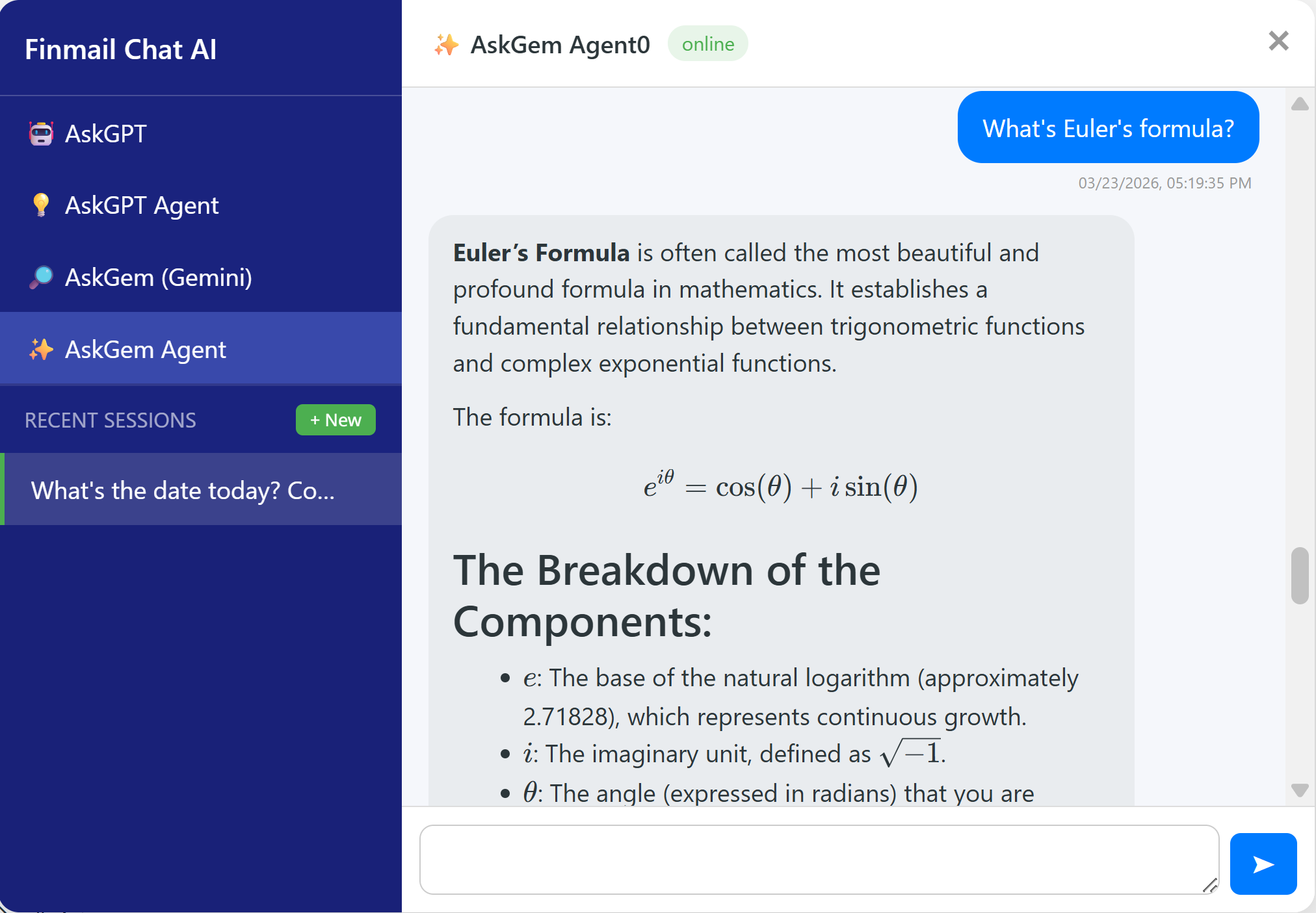 AI explains Euler's formula