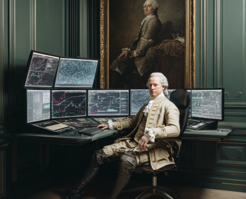 Ilustración del número e de Euler aplicado al interés compuesto continuo para el análisis de mercado de Finmail.